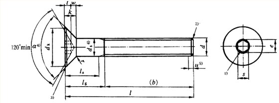 國(guó)標(biāo)號(hào)gb/70.3-2000內(nèi)六角沉頭螺絲，